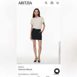 Aritzia Babaton Interview Blouse in Matte Pearl